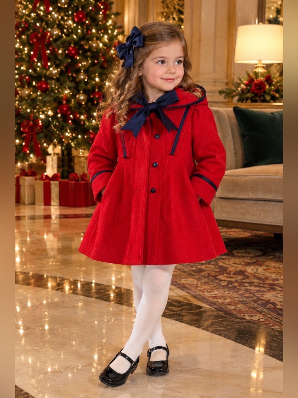 Vintage 4T Rothschild Red Wool Dress Coat